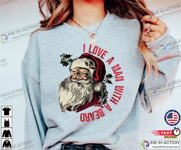 Funny Santa Beard, Cute Christmas Shirt, For Women Christmas Graphic Christmas Tee