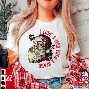 Funny Santa Beard, Cute Christmas Shirt, For Women Christmas Graphic Christmas Tee