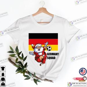 Germany Flag Shirt Christmas Footballer Santa T shirt Soccer Game Day Shirts 2