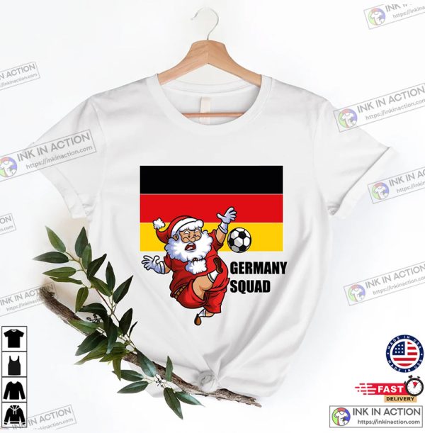 Germany Flag Shirt Christmas Footballer Santa T-shirt Soccer Game Day Shirts