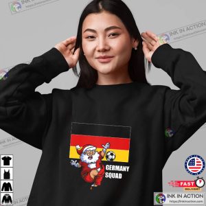 Germany Flag Shirt Christmas Footballer Santa T shirt Soccer Game Day Shirts 3