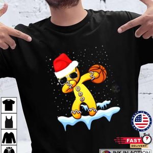 Gingerbread Santa hat basketball Merry Christmas 2022 T shirt 1