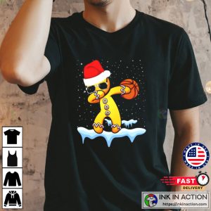Gingerbread Santa hat basketball Merry Christmas 2022 T shirt 2
