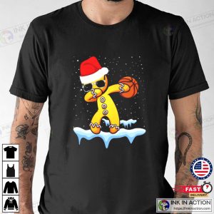 Gingerbread Santa hat basketball Merry Christmas 2022 T shirt 3