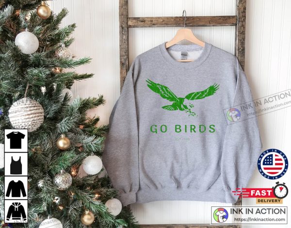 Go Birds Vintage Eagles Sweatshirt Philadelphia Eagles Philly Eagle’s Game Football Sweater T-Shirts