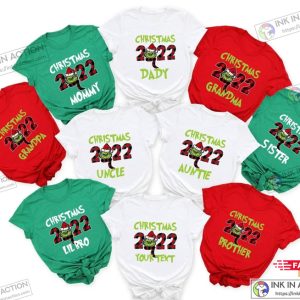 Grinch Christmas 2022 Shirt, Custom Grinch Christmas 2022 Shirt, Custom Family Matching T-Shirt