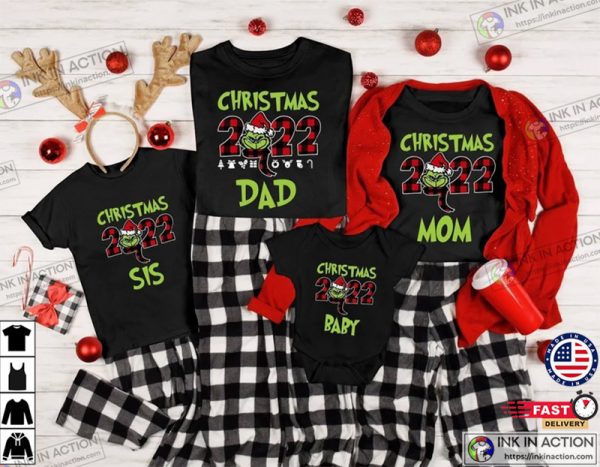 Grinch Christmas 2022 Shirt, Custom Grinch Christmas 2022 Shirt, Custom Family Matching T-Shirt