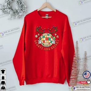 Groovy and Bright Sweatshirt Hippie Christmas Sweatshirt Disco Ball Christmas Sweatshirt Western Christmas Sweat 2