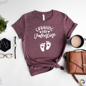 Growing my Valentine Valentines Day Pregnancy Announcement Shirt 4