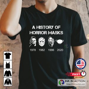 Halloween A History Of Horror Masks Halloween Shirt Horror Movie Shirt Michael Myers Jason Ghost Face Shirt Covid Halloween Tshirt 1