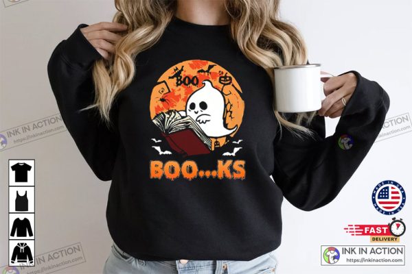 Halloween Boo Read Books Funny Halloween Sweatshirt