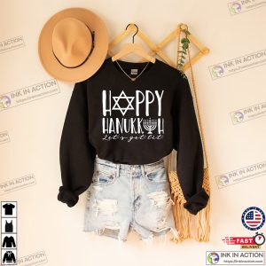 Happy Hanukkah Hoodies Hanukkah Sweatshirt Jewish Holiday Gift Hanukkah Long Sleeves Happy Hanukkah T shirt 4