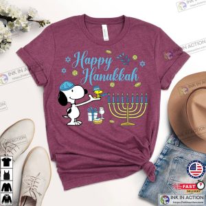 Happy Hanukkah Snoopy Shirt Holiday Peanuts Shirt Hanukkah Gift Menorah Shirt Jewish T shirt 2