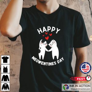 Happy Meowentines Day Couple Cat Valentines Day Tshirt 2