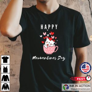 Happy Meowentines Day Cute Cat Valentines Day Tshirt 2