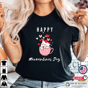 Happy Meowentines Day Cute Cat Valentines Day T-shirt