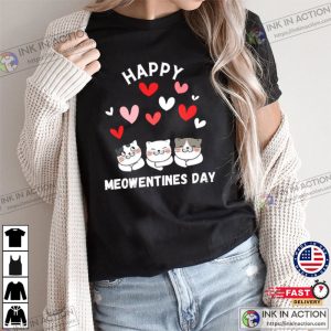 Happy Meowentines Day funny Valentines Day Tshirt 3