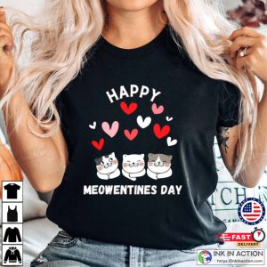 Happy Meowentines Day funny Valentines Day Tshirt 4