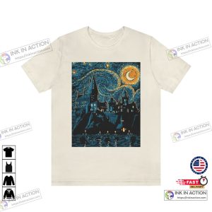Harry Potter Hogwarts Castle Inspired Starry Night Magic Wizard Castle Boat Magic School Shirt 4
