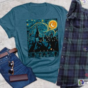Harry Potter Hogwarts Castle Inspired Starry Night Magic Wizard Castle Boat Magic School Shirt 2