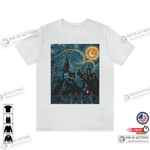 Harry Potter Hogwarts Castle Inspired Starry Night Magic Wizard Castle Boat Magic School Shirt 5