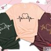 Heart Beat Valentines Day Couple Matching Tee