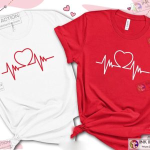 Heart Beat Valentines Day Shirt Heart Beat Shirt Valentines Shirt Couple Matching Tee 3