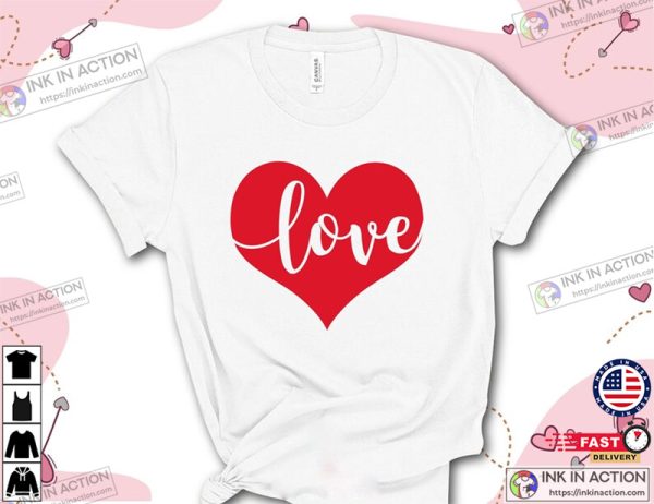 Heart Love Valentines Day Couple Matching Shirt