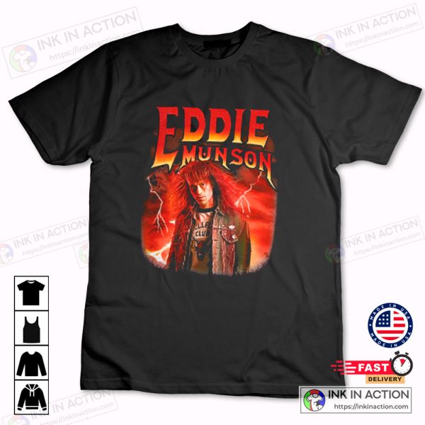 Hellfire Club Stranger Things Eddie Munson Lightning T-Shirt