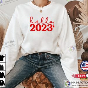 Hello 2023 Sweatshirt Christmas Sweatshirt New Year Sweatshirt Happy New Groovy Year 2023 Christmas Gift 1