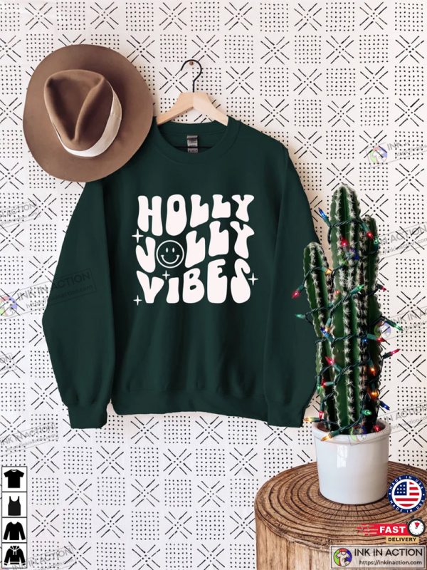 Holly Jolly Vibes Santa Vintage Graphic Tee