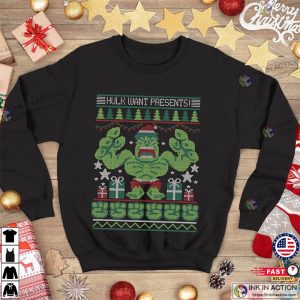 Hulk Christmas Shirt Hulk Ugly Christmas Sweater Hulk Want Presents Christmas 3