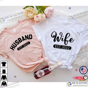 Husband and Wife Shirts Custom Couple Shirts Just Married Matching Shirts 3