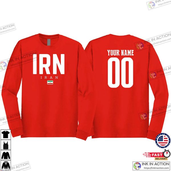 Iran Football Iran Flag Custom Name and Number Shirt Irans Soccer Football World Cup 2022 Fan T-shirt