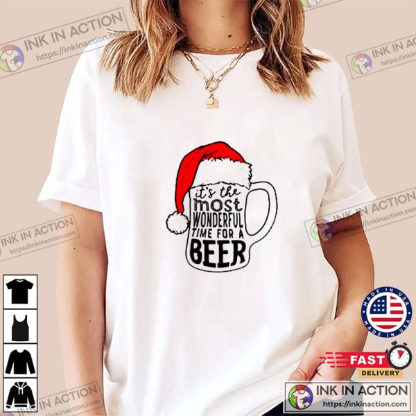 It’s The Most Wonderful Time For A Beer Christmas Couples Shirt