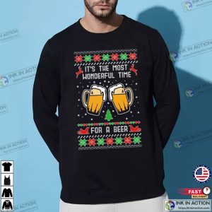 Its The Most Wonderful Time for a Beer Ugly Christmas Sweater Unisex Crewneck Graphic Sweatshirt 2