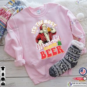 Its the Most Wonderful Time For A Beer Sweatshirt Christmas Shirts For Men Beer Sweatshirt Santa Sweater 3