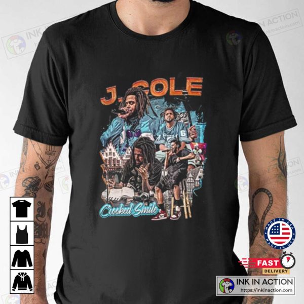 JCole Smile Crooked Rapper 90s Inspired Unisex T-shirt