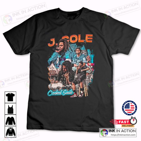 JCole Smile Crooked Rapper 90s Inspired Unisex T-shirt