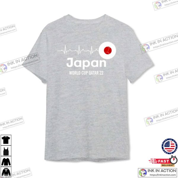 Japan Heart World Cup 2022 T-Shirt, Japan World Cup 2022, Personalized Name Number and Color 2 Sides Shirt
