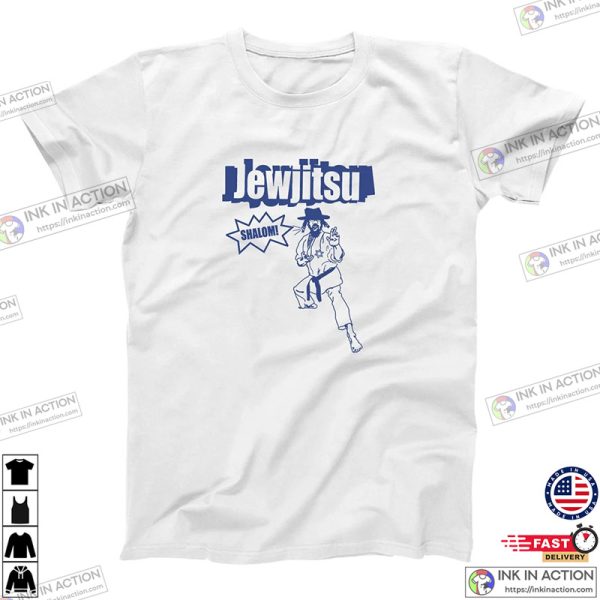 Jewjitsu Funny Retro Karate Hebrew Rabbi Jewish Pride Graphic Shirt