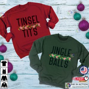 Jingle Balls and Tinsel Tits Shirt, Christmas Couple Shirts, Christmas Matching Essential Shirt