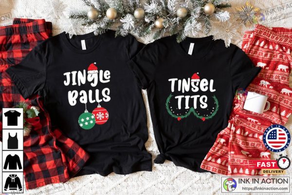 Jingle Balls Tinsel Tits Christmas Matching Sweatshirts For Couples