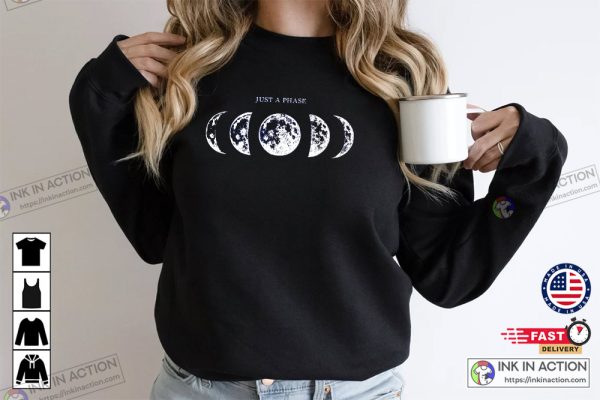 2022 Moon Phases, Lined Full Moon Phase Moon Shirt