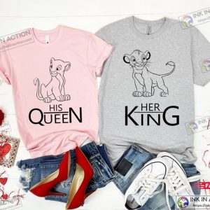 King Queen Matching Couple Shirts The Lion King Themed Matching Shirt Valentines Matching Shirts For Couples 3