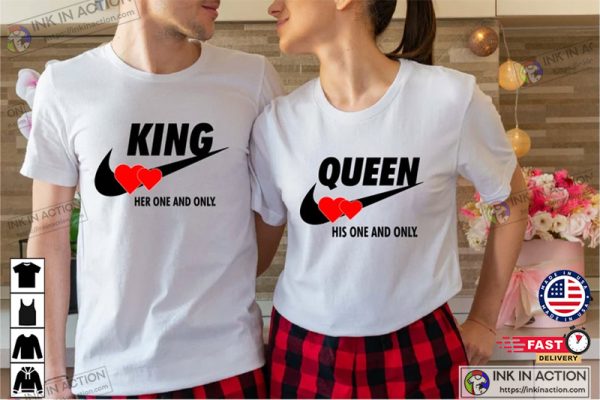 King and Queen Crown Couple Matching Valentine’s Day Shirt