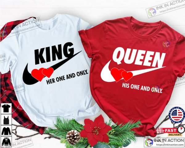 King and Queen Crown Couple Matching Valentine’s Day Shirt