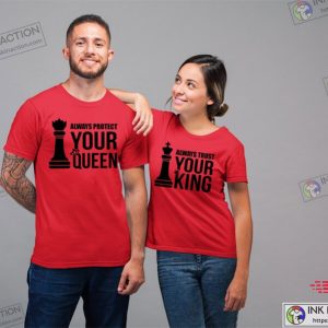 King and Queen Matching Couple Shirts Valentines Day Shirt Gifts 1