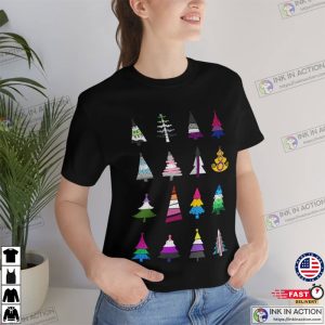 Christmas Trees - LGBT Pride Flags Queer Christmas Gift Unisex T-Shirt