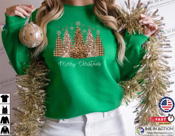 Leopard Merry Christmas Trees Shirt